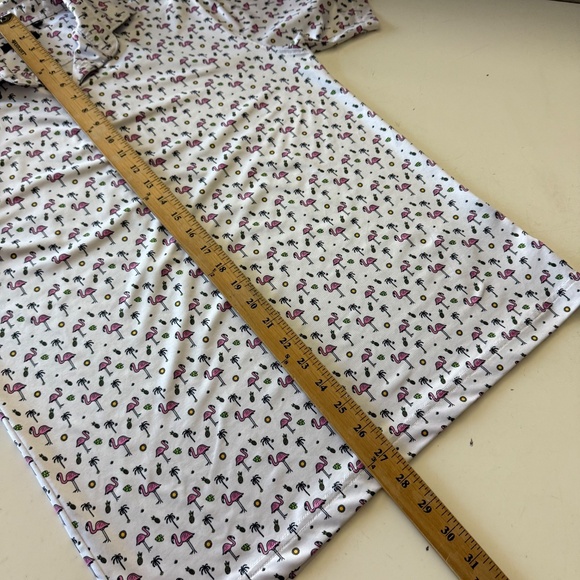 BREEZY Golf Flamingo & Summer Vibes AOP Performance Golf Polo Mens Small Stretch - Picture 6 of 7